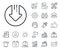 Download line icon. Down arrow sign. Salaryman, gender equality and alert bell. Vector