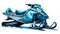 Download New Snowmobile Cartoons In Dark Turquoise And Light Sky-blue