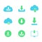 Download or save sign icon set with cloud.