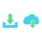 Download or save sign icon set with cloud.