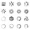 Download status icons set, monochrome style