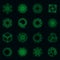 Download status icons set vector neon