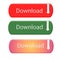 download and upload buttons various color white background 3d