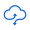 Download and upload icon. Flat sign for mobile concept and web design. Cloud with arrow up and down simple solid icon