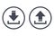 Download and upload icons. Button with arrow up and down simple icon - vector