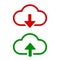 Download and upload vector icon. Flat sign for mobile concept and web design. Cloud with arrow up and down simple icon