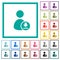 Download user account flat color icons with quadrant frames