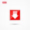 Download video red button vector with arrow