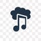 Downloaded Music Cloud vector icon isolated on transparent background, Downloaded Music Cloud transparency concept can be used w