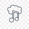 Downloaded Music Cloud vector icon isolated on transparent background, linear Downloaded Music Cloud transparency concept can be