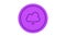 Downloading with cloud 3d icon. Purple color. Alpha channel