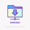 Downloads of content from website thin line icon