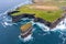 Downpatrick Head Eire sign amazing scenery aerial drone image Irish landmark Mayo Ireland