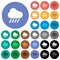 Downpour weather round flat multi colored icons