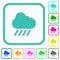 Downpour weather vivid colored flat icons