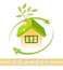 Downsize Home Icon Means Downsizing Property Due To Retirement Or Budget - 3d Illustration