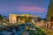 Downtown Athens city skyline in Greece at sunset