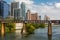 Downtown Austin on the Pfluger Pedestrian Bridge and Colorado River