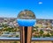 Downtown Bloemfontein through a solid glass ball.