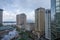 Downtown Buildings and the Mississippi River with Hurricane Coming