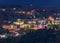 Downtown campus of West Virginia university at nightfall