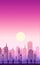 Downtown city wallpaper in the morning and evening landscape wallpaper Illustration vector style Sunlight colorful background