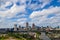 Downtown Cleveland on a sunny day, showing all the city\\\'s skyscrapers