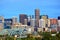 Downtown Denver, Colorado Skyscrapers with Confluence Park and the Speer Blvd. Platte River Bridges in the Foreground