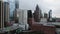 Downtown Houston skyline on cloudy day Epic Aerial view