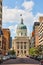 Downtown Indianapolis Courthouse with American Flag, Street View