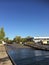 Downtown Kelowna, BC Canada. Boat launch and docks.