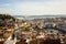 Downtown Lisboa, the Tagus, the Saint George castle