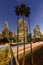 Downtown Los Angeles skyline cityscape with skyscrapers at twilight portrait format in California in the United States