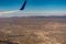 Downtown los angeles skyline and suburbs from airplane and smoke from wild fires