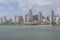 Downtown from Mac Arthur Causeway, Miami Beach, Miami, Florida