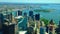 Downtown Manhattan, New York Harbor, Governors Island, and Brooklyn from One World Trade