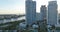 Downtown Miami. Miami skyline panorama. Aerial view of Miami Beach downtown. Florida Urban Downtown, landscape of