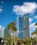 Downtown Miami skyscrapers on a sunny day