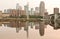 Downtown of Minneapolis reflection on Mississippi River