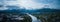 Downtown Missoula Clark Fork Early Winter Panoramic