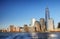 Downtown New York skyline panorama from Liberty State park, USA