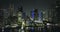 Downtown office district of Miami Brickell in Florida, USA at night. High waterfront commercial and residential