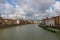 Downtown Pisa, river Arno. Italy