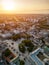 downtown plac litewski, city square and park at sunset, Lublin, Poland