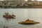 Downtown Portland, Oregon, USA - July 18, 2014: Coast Guard and Firefighters helping to rescue boat