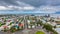 Downtown Reykjavik aerial Time Lapse