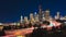 Downtown Seattle skyline at night from Dr. Jose Rizal Park in Seattle, Washington