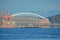 The downtown Seattle waterfront and skyline on Elliott Bay in King County, Washington