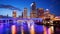 Downtown Tampa, Florida City Skyline at Night - Cityscape logos