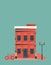 Downtown vector building illustration isolated on background